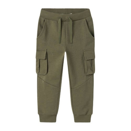 NAME IT MINI cargo joggingbroek NMNOLI olijfgroen Jongens Sweat Effen - maat 116 afbeelding