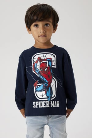 Spiderman longsleeve donkerblauw