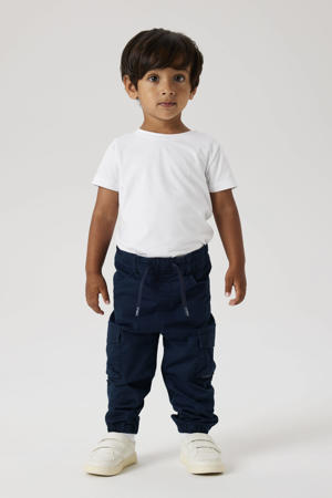 regular fit cargo broek donkerblauw