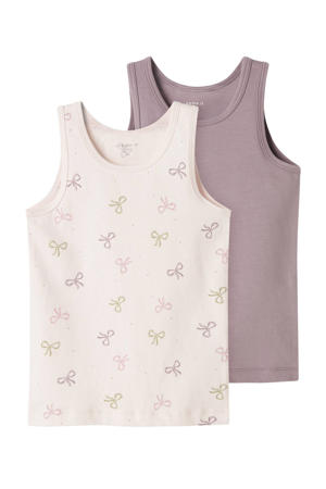 hemd met strikjes dessin - roze/mauve (set van 2)