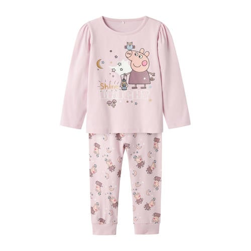 NAME IT MINI Peppa Big pyjama roze Paars Meisjes Stretchkatoen Ronde hals