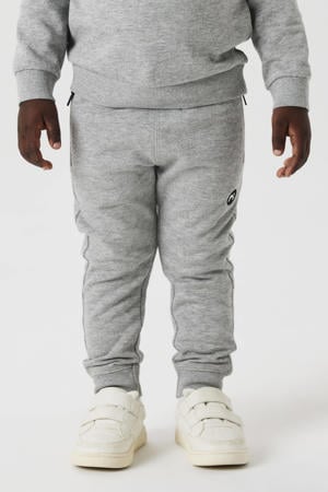 slim fit joggingbroek NMMVIMO grijs melange