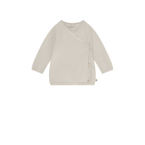 A Tiny Story vest ecru fijn gebreid Jongens/Meisjes Katoen Ronde hals Effen