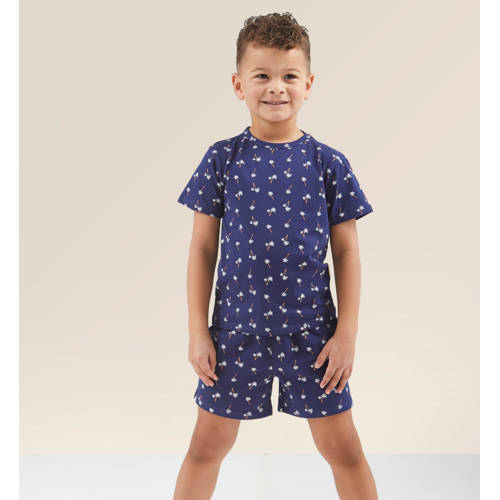 Little Label shortama blauw Jongens Stretchkatoen Ronde hals All over print - maat 146/152 afbeelding