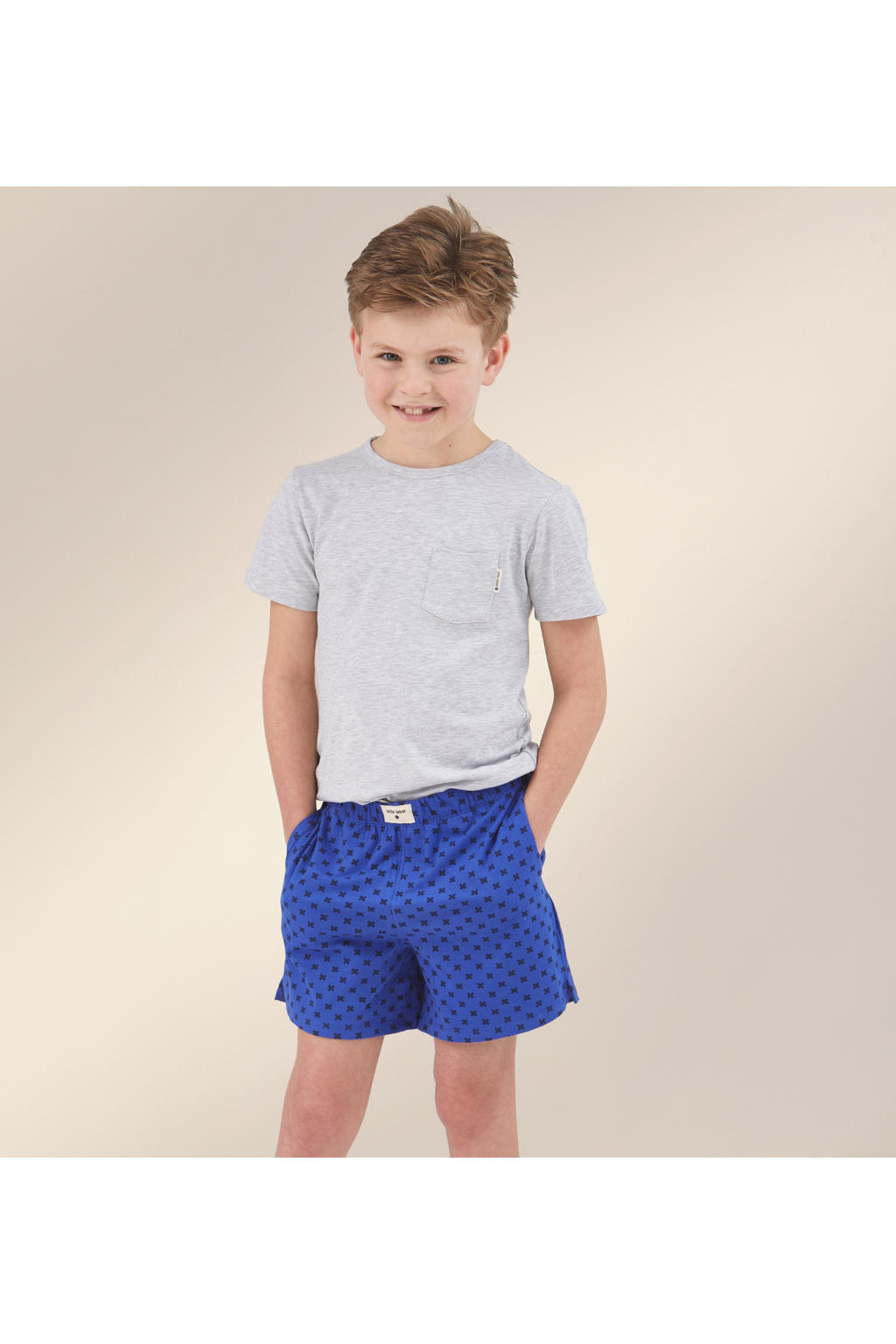 Little Label   shortama grijs / blauw