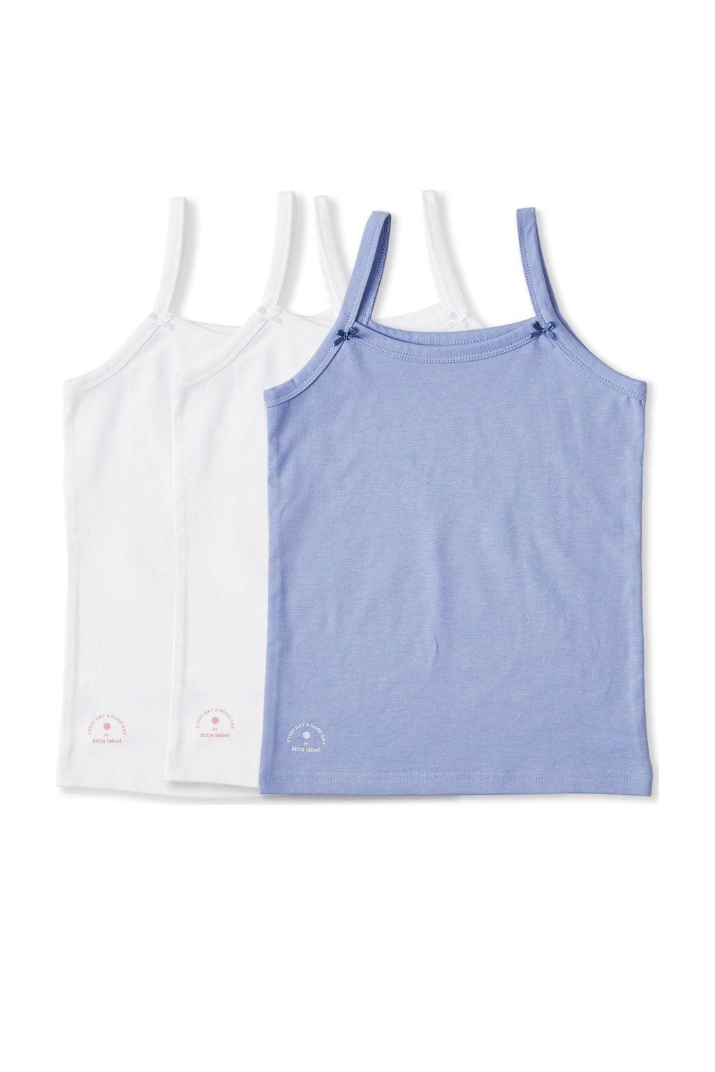 Little Label hemd - set van 3 wit / blauw