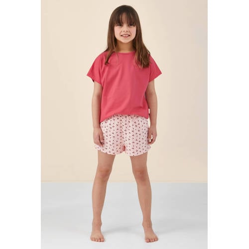 Little Label shortama roze Meisjes Stretchkatoen Ronde hals All over print
