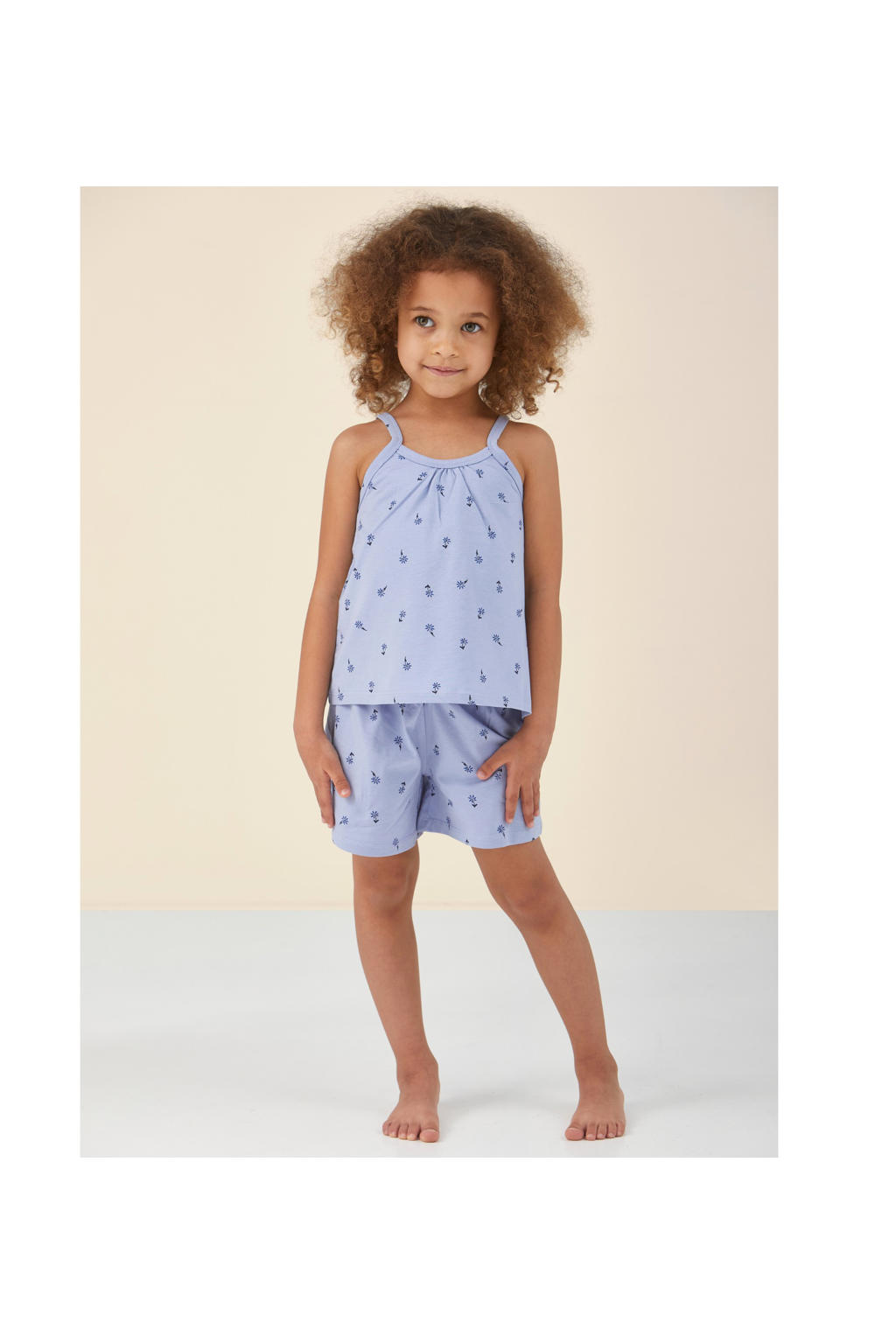 Little Label shortama met all over print blauw