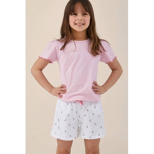 Little Label shortama roze Meisjes Stretchkatoen Ronde hals Bloemen