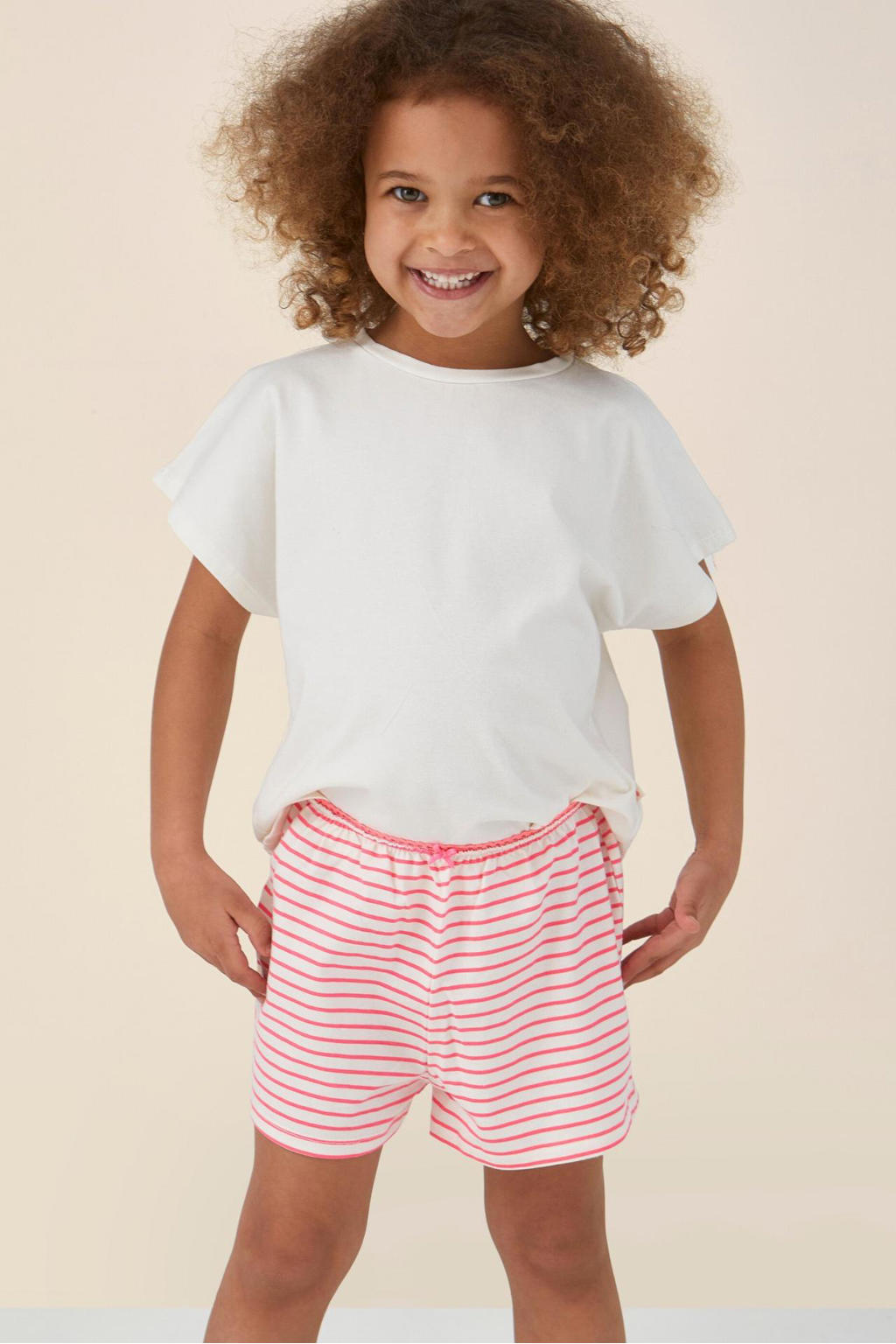 Little Label shortama roze / wit