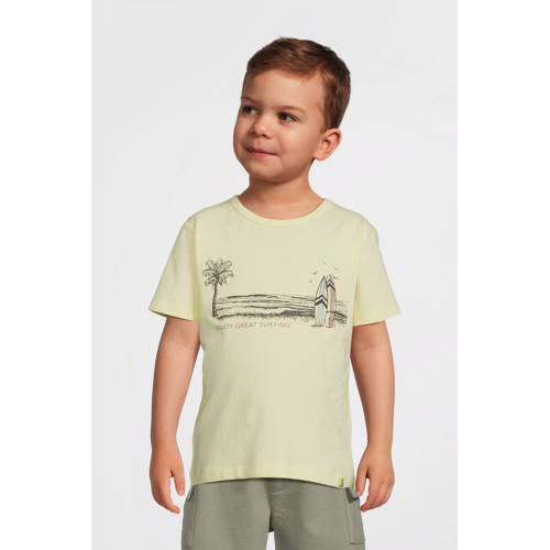 Dirkje T-shirt geel Jongens Katoen Ronde hals Printopdruk - maat 92 afbeelding