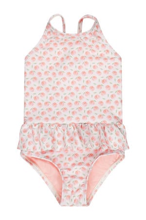 badpak met ruches perzik roze