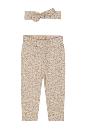 broek + haarband beige/wit