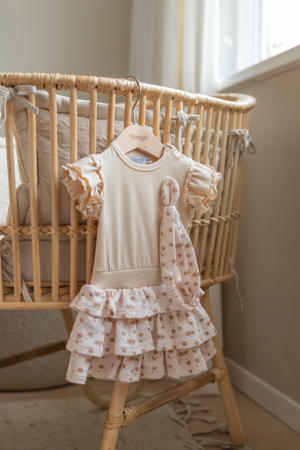 jurk met bijpassende haarband ecru/beige
