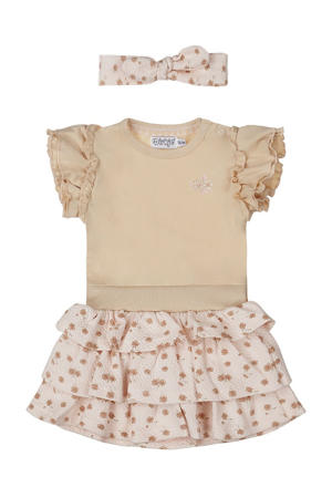 jurk met bijpassende haarband ecru/beige