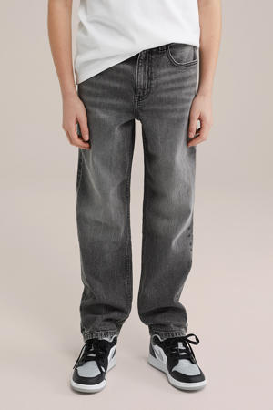 waist loose fit jeans grey denim