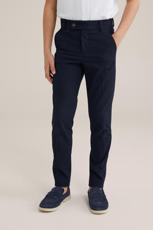 slim pantalon donkerblauw