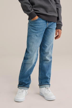 waist regular fit jeans medium blue denim