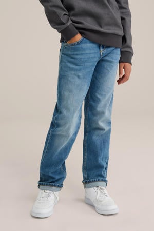 waist regular fit jeans medium blue denim