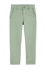 thumbnail: Lichtgroene jongens WE Fashion slim chino van katoen met regular waist en effen