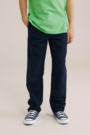 straight casual broek donkerblauw
