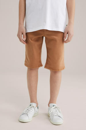 denim short oranje