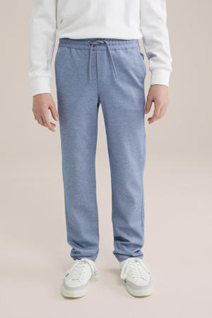 slim casual broek lichtblauw melange