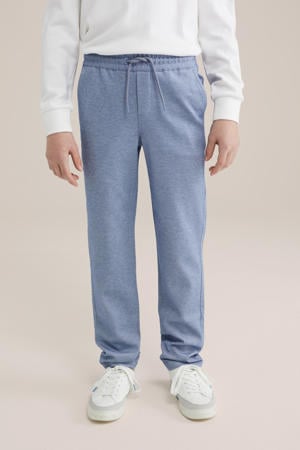 slim casual broek lichtblauw melange