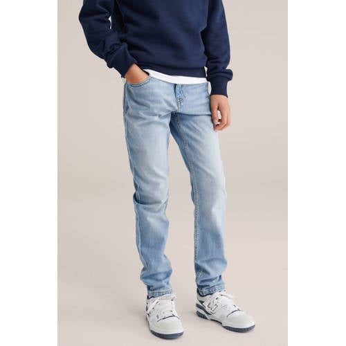 WE Fashion Blue Ridge regular fit jeans lichtblauw Jongens Denim Effen - maat 116 afbeelding