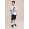 WE Fashion Blue Ridge regular fit denim short donkerblauw