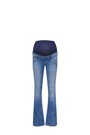 zwangerschaps high waist flared jeans medium blue denim