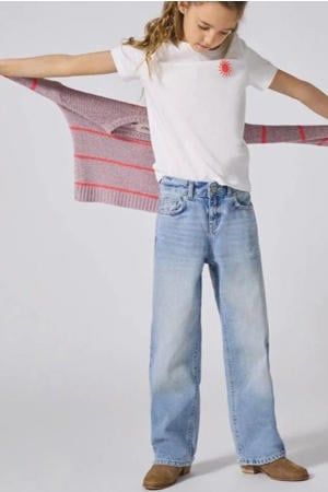 wide leg jeans light blue denim