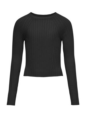 trui zwart rib gebreid