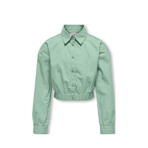 KIDS ONLY GIRL blouse groen Meisjes Katoen Klassieke kraag Effen