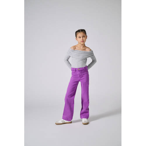 KIDS ONLY GIRL flared broek paars Meisjes Polyester Effen