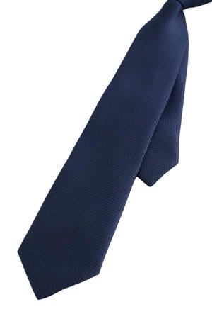 stropdas met textuur marineblauw