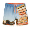 Blauw/oranje/bruin