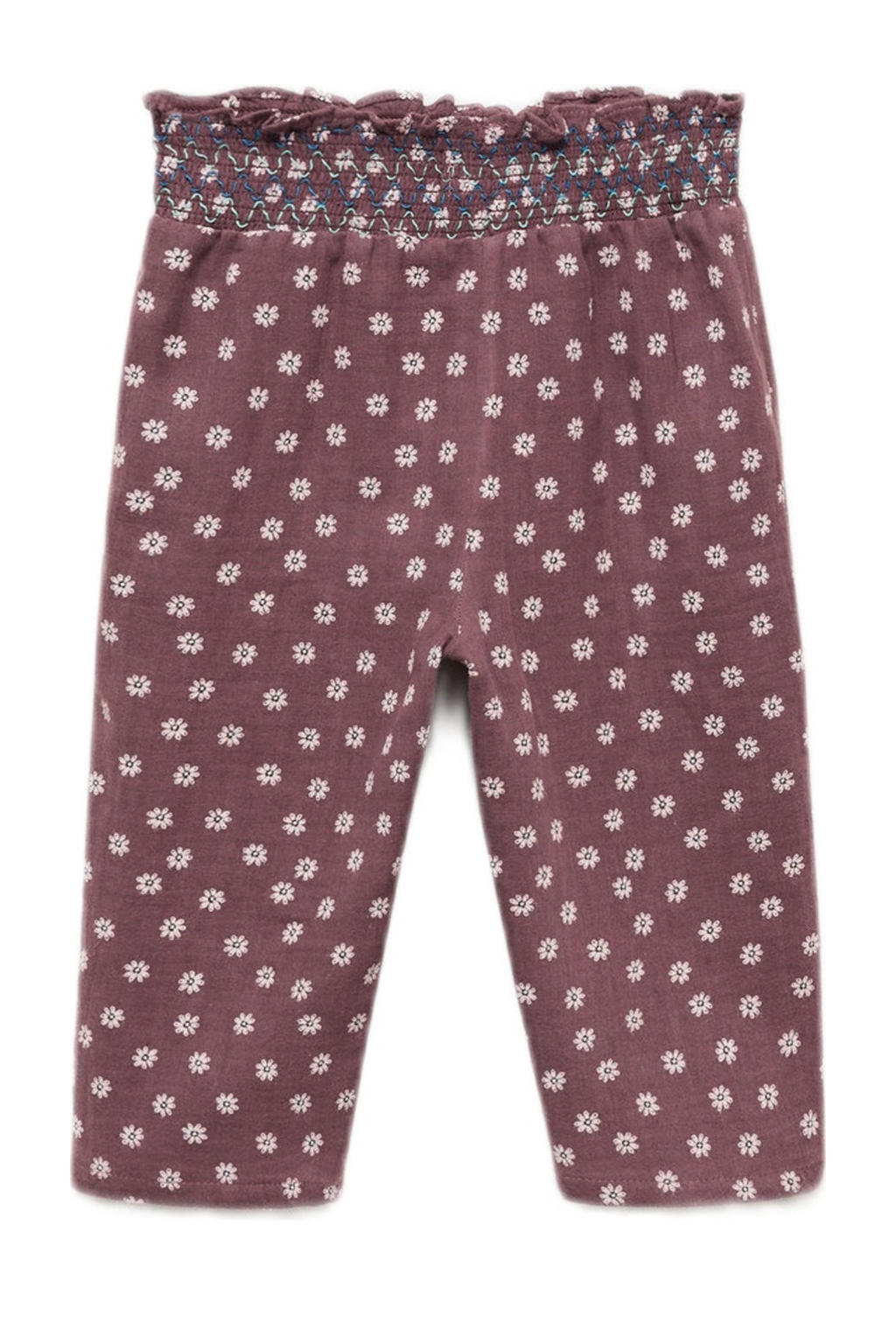 Donkerrode meisjes Mango Kids casual broek van katoen met elastische tailleband