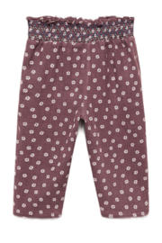 thumbnail: Donkerrode meisjes Mango Kids casual broek van katoen met elastische tailleband