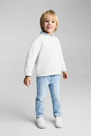 thumbnail: Ecru jongens Mango Kids sweater met backprint, lange mouwen en ronde hals