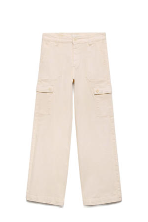 wide leg cargo broek beige