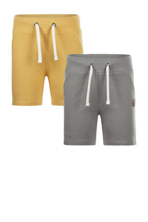sweatshort - (set van 2) grijs/geel