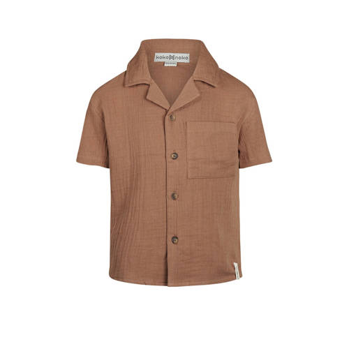 Koko Noko overhemd bruin Jongens Katoen Klassieke kraag Effen