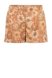 thumbnail: Oranje, ecru en gele meisjes Koko Noko casual short van polyester met elastische tailleband en bloemenprint