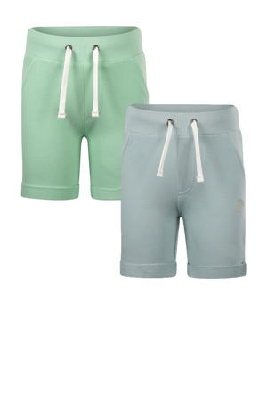 sweatshort - (set van 2) grijsblauw/mintgroen