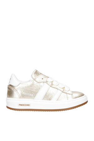   leren sneakers goud