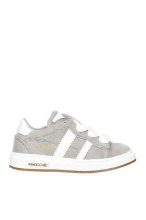   suède sneakers lichtgrijs