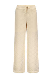 thumbnail: Beige meisjes Like Flo straight casual broek van polyester met regular waist, elastische tailleband met koord en effen