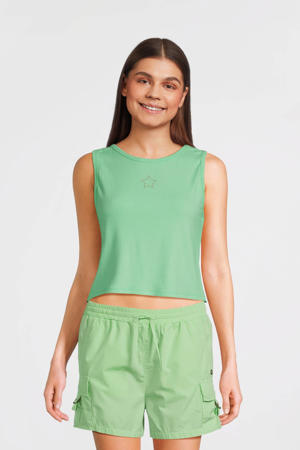 mouwloze top groen
