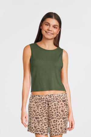 mouwloze top groen